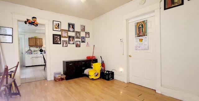 interior space featuring wood finished floors