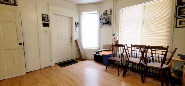 interior space featuring light wood-type flooring