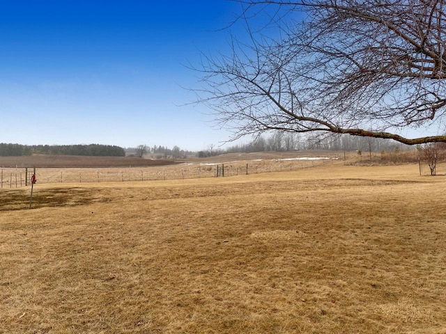 view of yard with a rural view