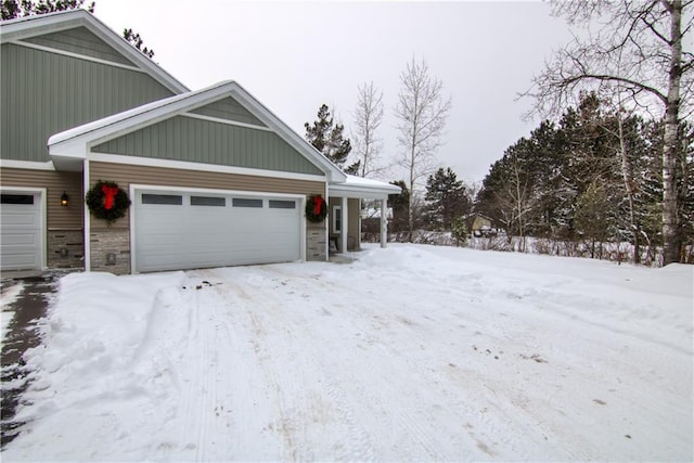 view of front of home featuring stone siding