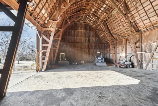 misc room with vaulted ceiling