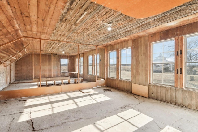 interior space with plenty of natural light and wooden ceiling