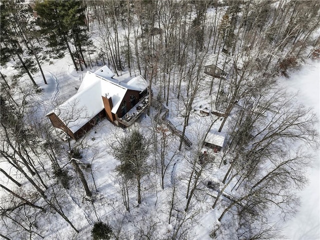 view of snowy aerial view