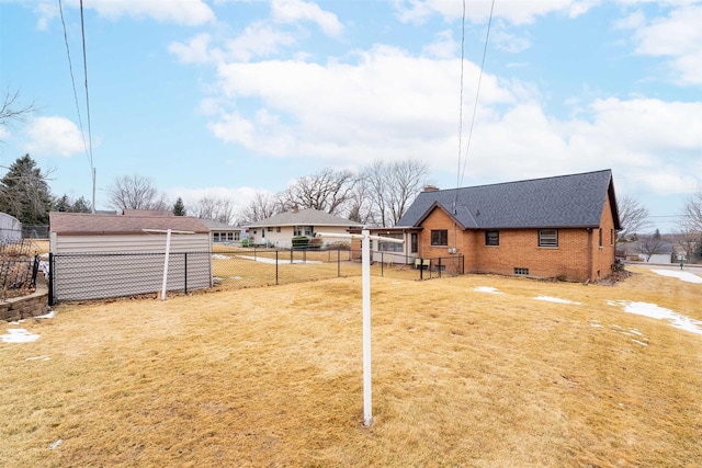 view of yard with fence