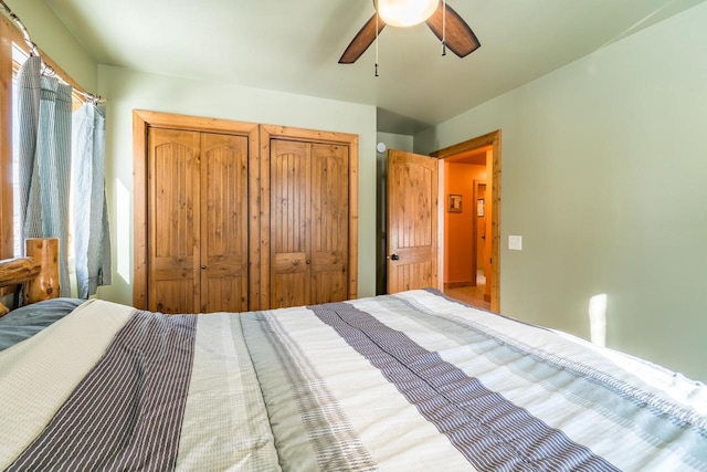 bedroom featuring ceiling fan