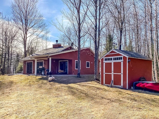 view of shed