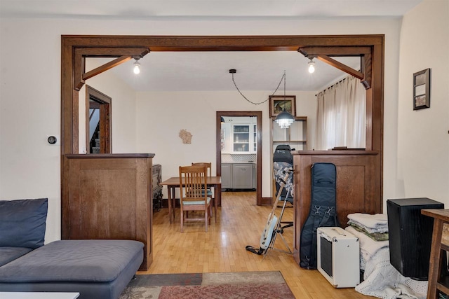 living room with light wood-style flooring