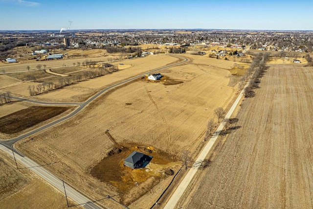 bird's eye view featuring a rural view