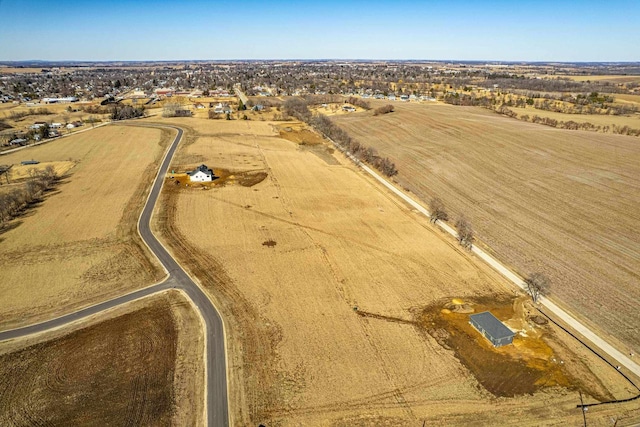 drone / aerial view with a rural view