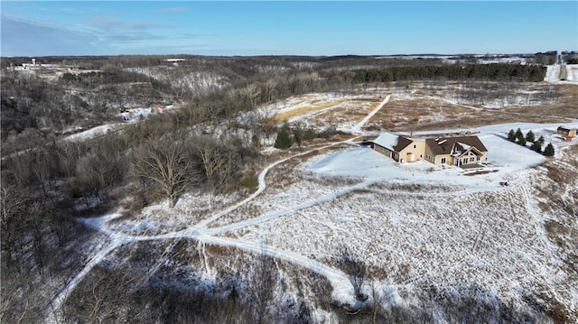 view of snowy aerial view