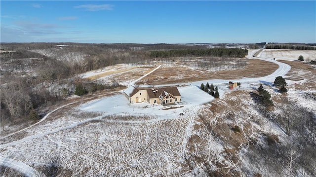 view of snowy aerial view