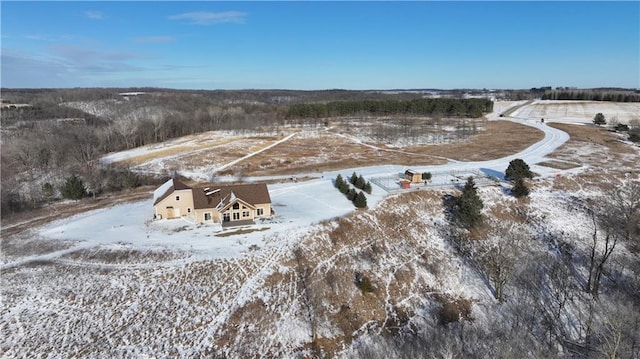 view of snowy aerial view