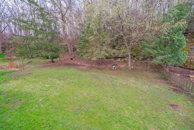 view of yard featuring fence