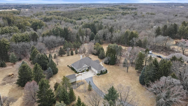 S32W32807 Bethania Ln, Dousman, WI 53118 - bird's eye view featuring a wooded view
