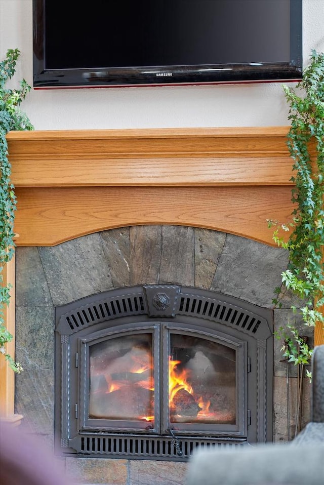 details with a fireplace