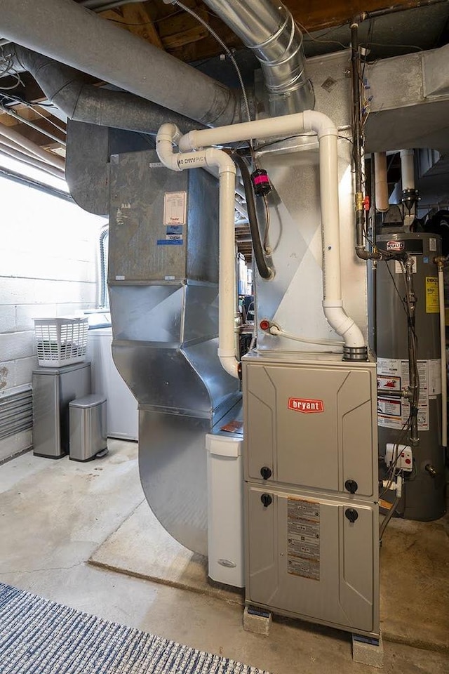 utility room with washer / dryer and gas water heater