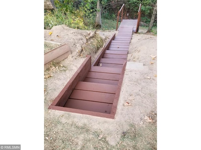 view of entry to storm shelter