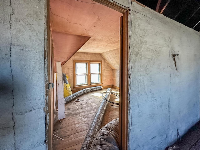 view of unfinished attic