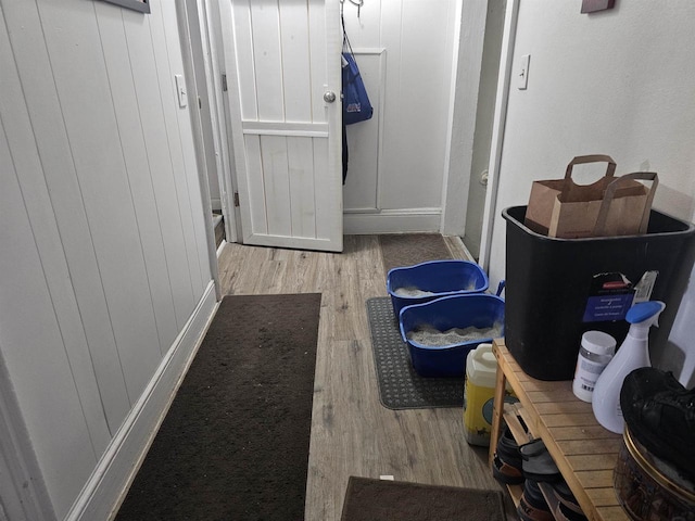 hall featuring light wood finished floors