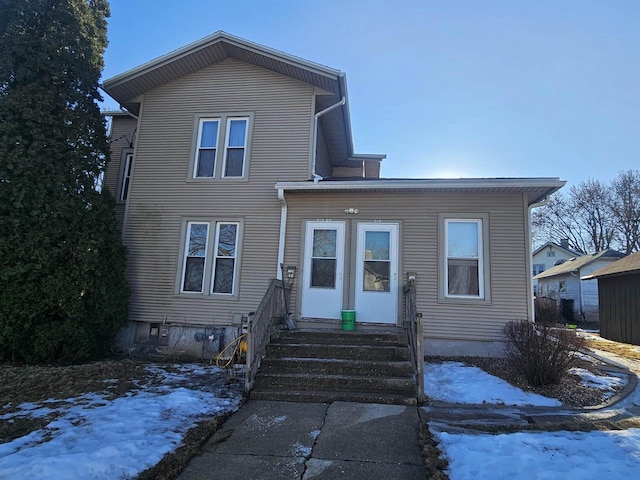 traditional home with entry steps