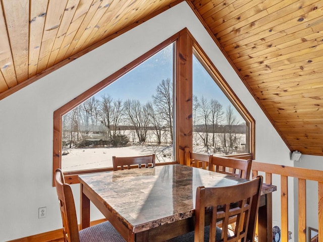 additional living space featuring vaulted ceiling and wooden ceiling