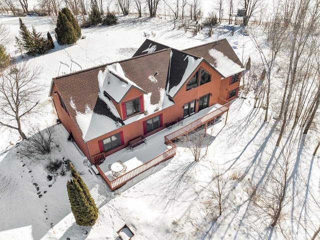 view of snowy aerial view