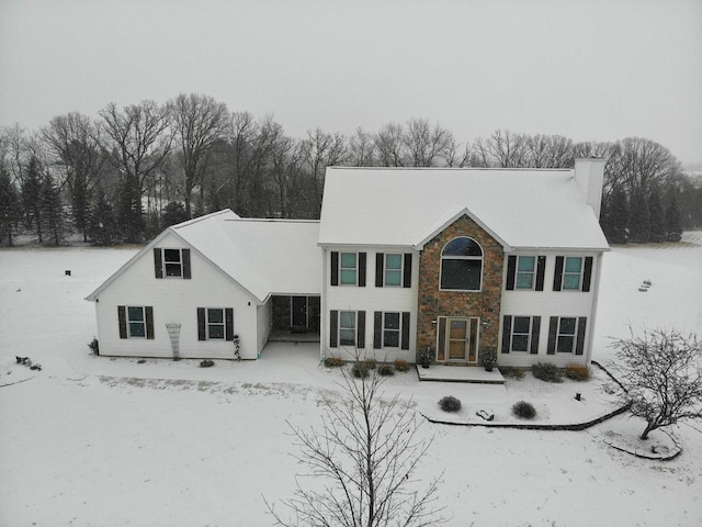 W4087 Parkview Ct, Fond Du Lac, WI 54937 - view of front of property with a chimney and stone siding