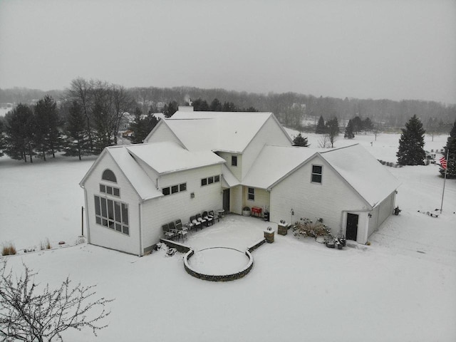 view of snowy aerial view