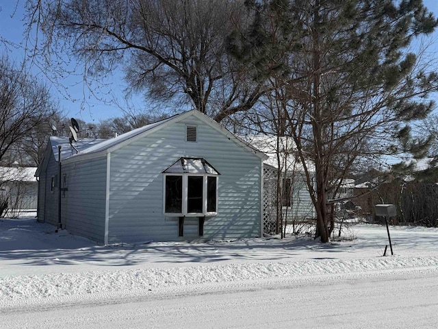 view of snow covered structure