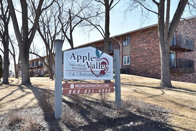 view of community sign