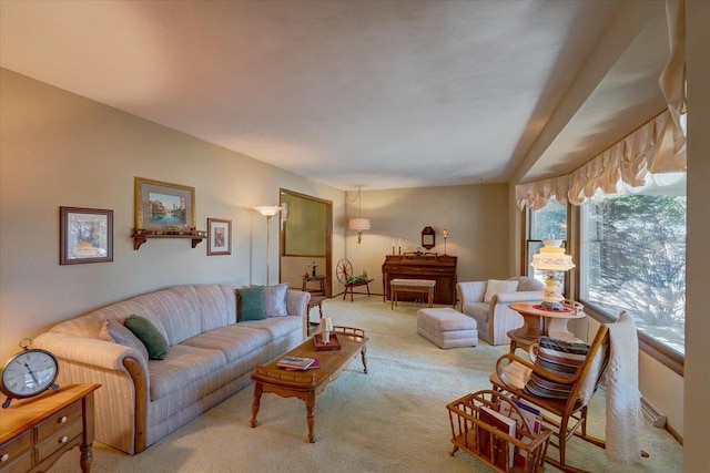 view of carpeted living area