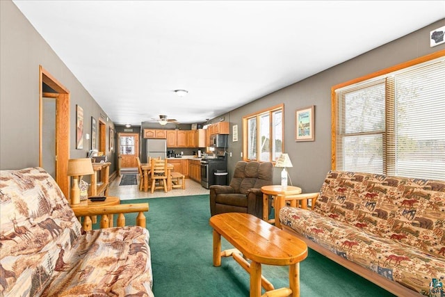 43240 County Highway D, Cable, WI 54821 - carpeted living area with ceiling fan