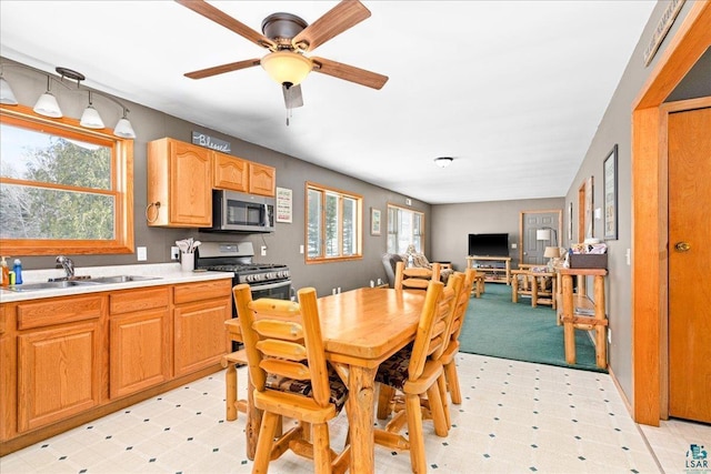 43240 County Highway D, Cable, WI 54821 - dining room featuring light flooring and ceiling fan