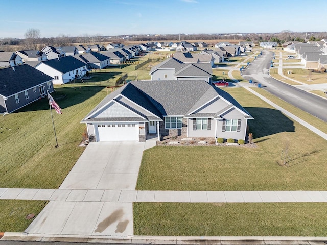 aerial view featuring a residential view