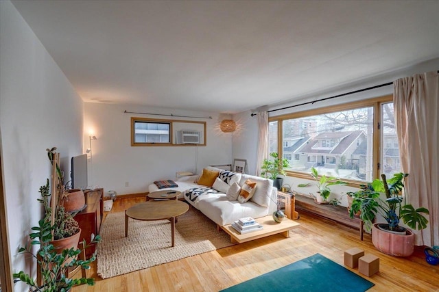 living area with wood finished floors