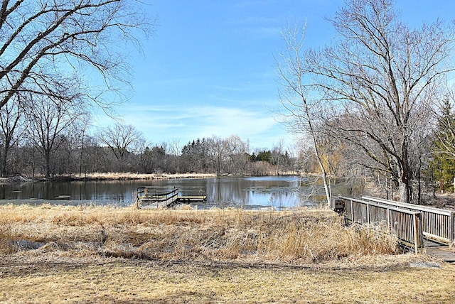 exterior space featuring a dock