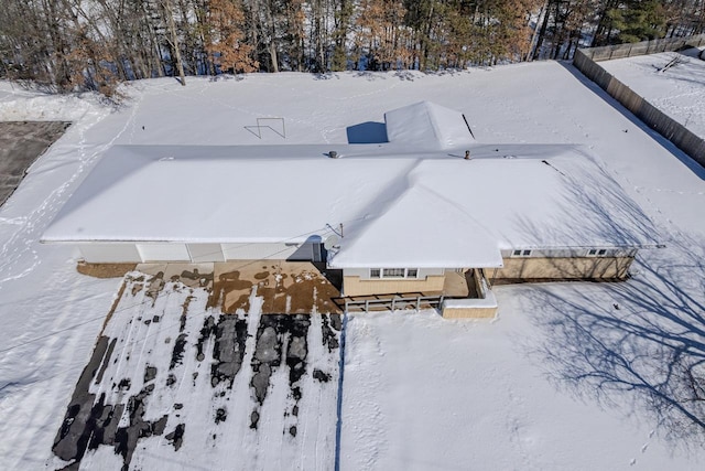 view of snowy aerial view