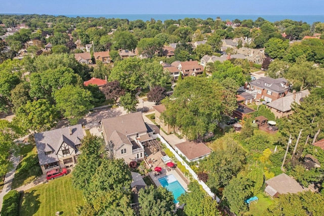 bird's eye view with a residential view