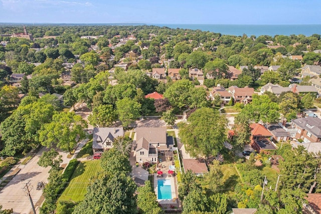 aerial view with a residential view