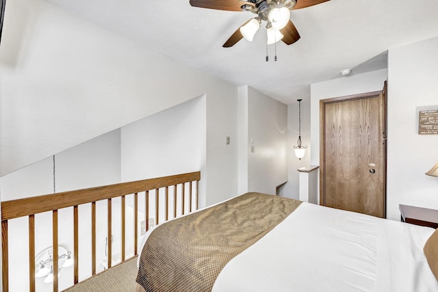 bedroom with a closet and a ceiling fan