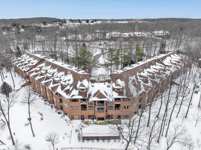 view of snowy aerial view