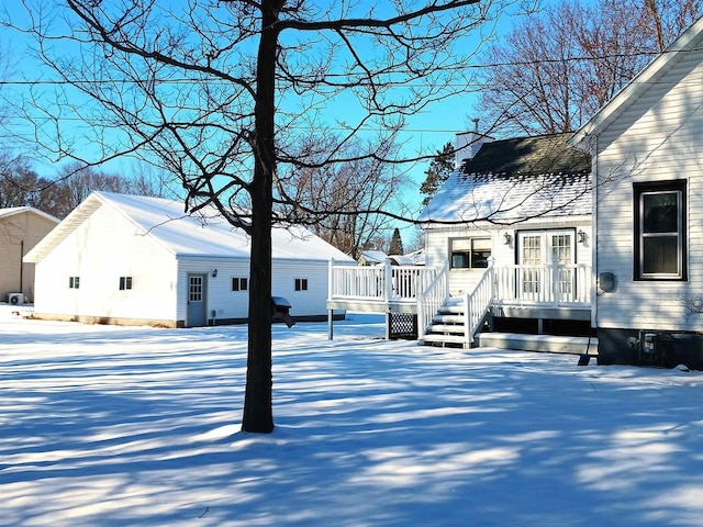 exterior space with a wooden deck