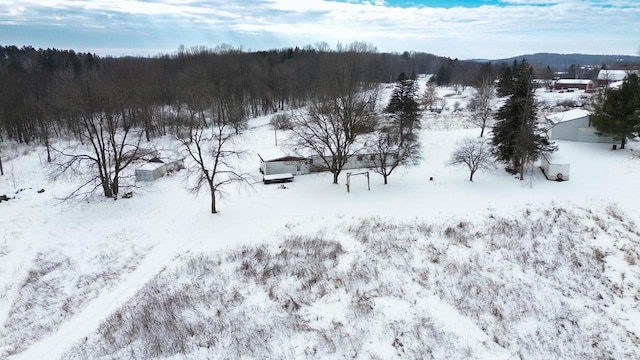 view of snowy aerial view