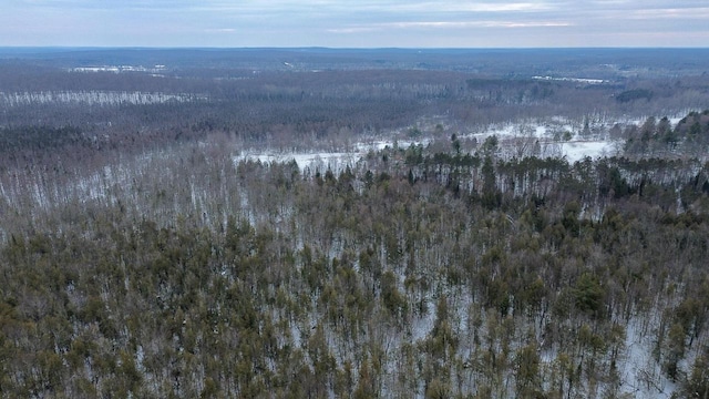 bird's eye view featuring a forest view