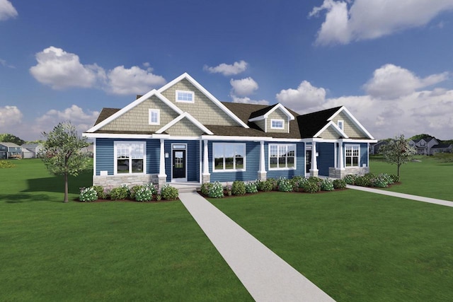 2168 Winding Stream Way, Sun Prairie, WI 53590 - craftsman house with a front lawn and stone siding