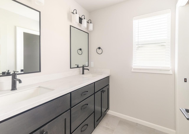 8012 Laufenberg Blvd, Cross Plains, WI 53528 - full bathroom with double vanity, baseboards, and a sink