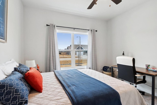 bedroom featuring a ceiling fan