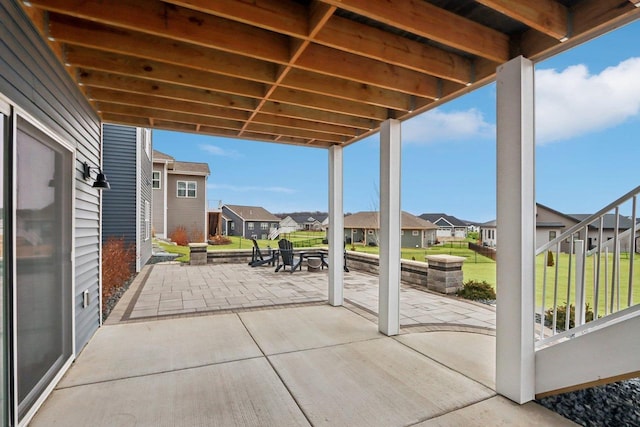 view of patio featuring a residential view