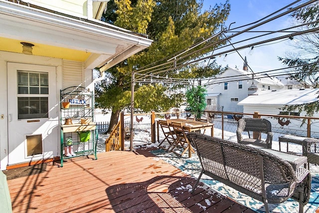 355 W Mill St, Columbus, WI 53925 - snow covered deck with outdoor dining space