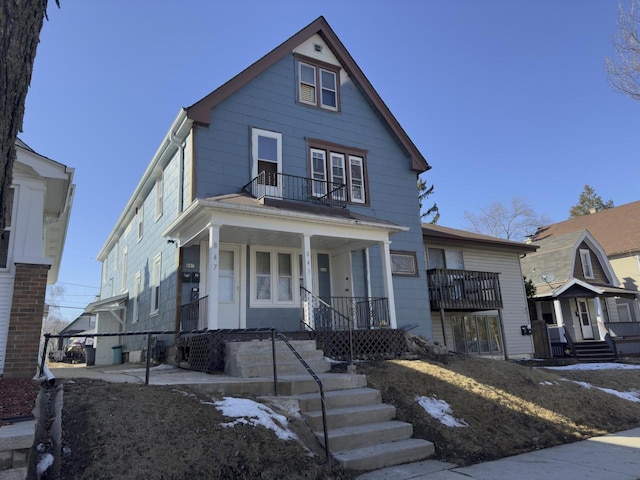 view of front of house featuring covered porch